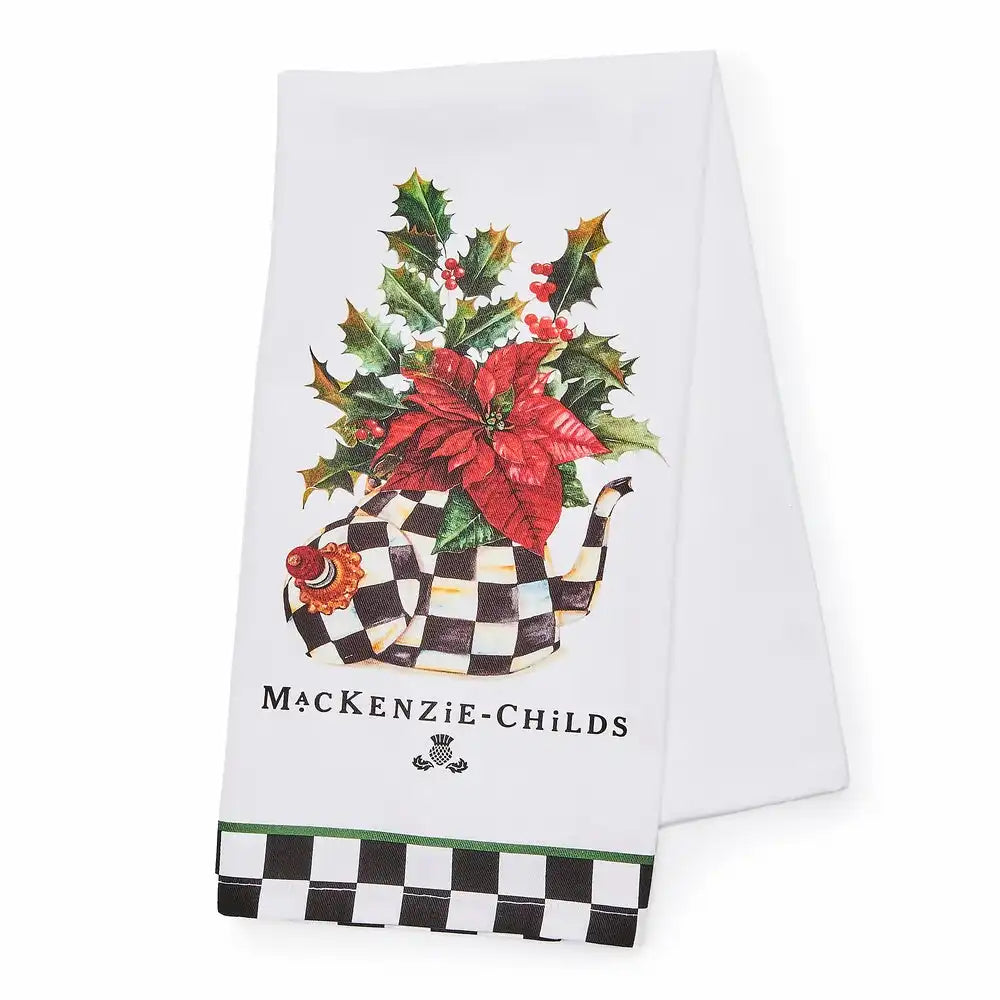 Poinsettia Tea Kettle Dish Towel