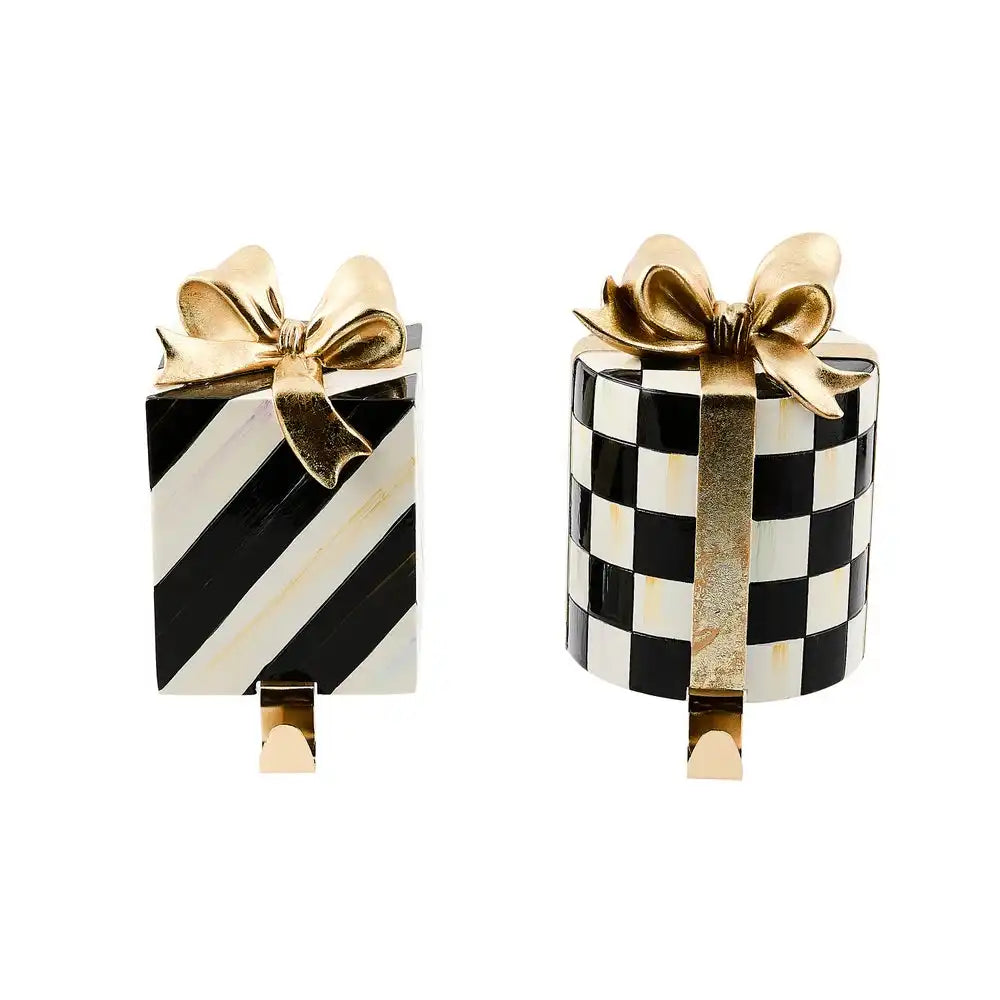 Courtly Noel Gift Box Stocking Holders, Set of 2