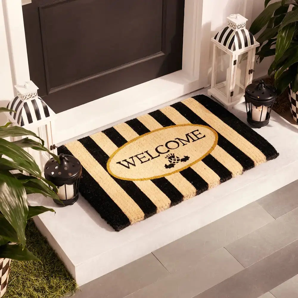 Welcome Awning Stripe Entrance Mat