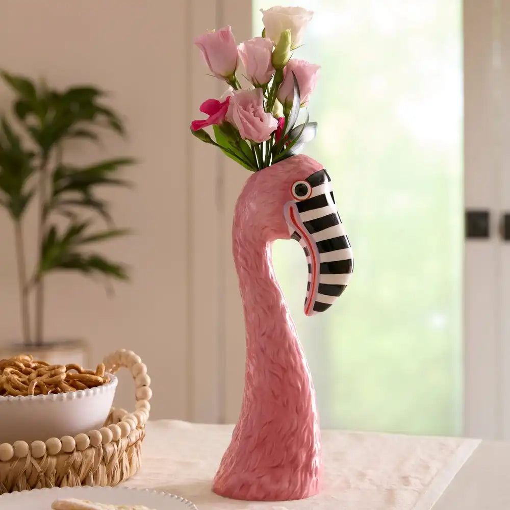 Patience Brewster Flamingo Ceramic Vase