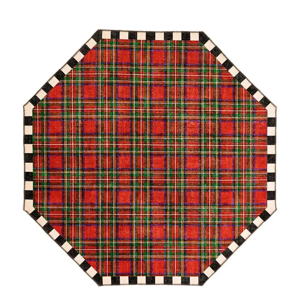 Royal Stewart Tartan Red 6' Octagon Washable Rug
