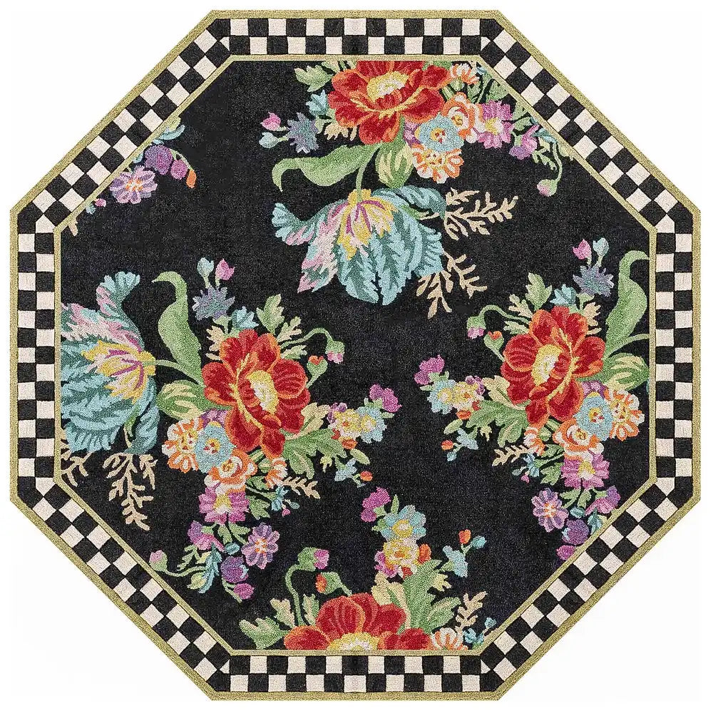 Flower Market 6' Octagon Washable Rug