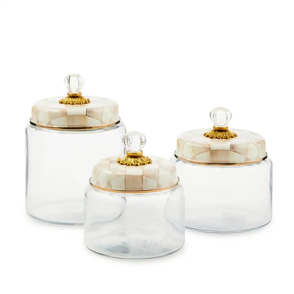 Mocha Check Kitchen Canister Set